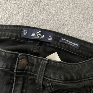 Black Low Rise Hollister Ripped Jeans